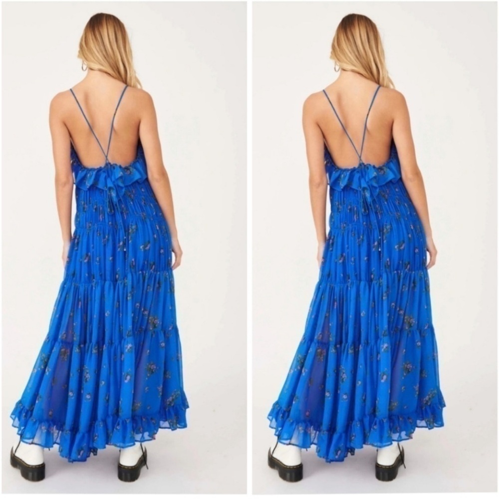 Free People Blue Cloud Nine Maxi Dress Size Small - Picture 2 of 7
